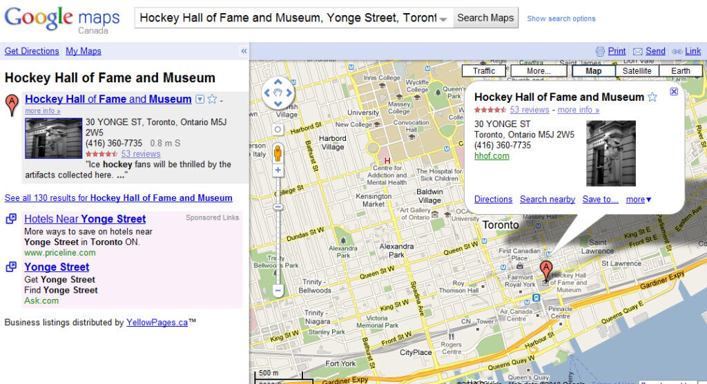 GOOGLE MAPS IN TORONTO