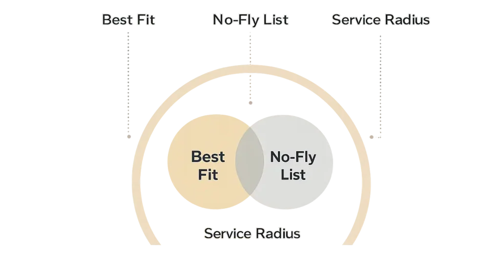 business mapping with service areas